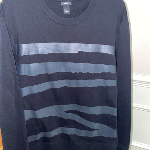 H&M MENS GRAPHIC BLACK CASUAL SWEATSHIRT SWEATER JUMPER PULLOVER TOP LARGE NEW!! - Picture 5 of 5
